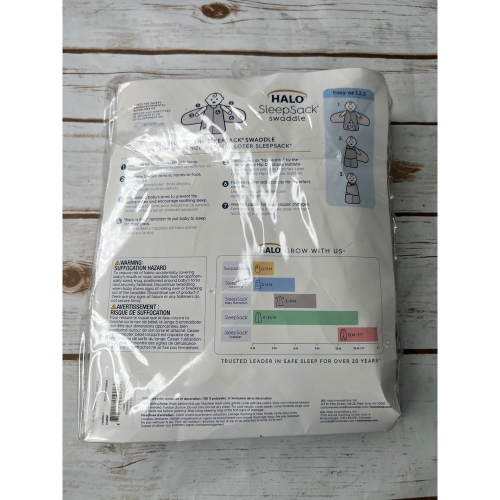 NEW HALO SleepSack Swaddle Cream Micro-Fleece 3-Way Adjustable 3.0 TOG NB/NN - Picture 4 of 7